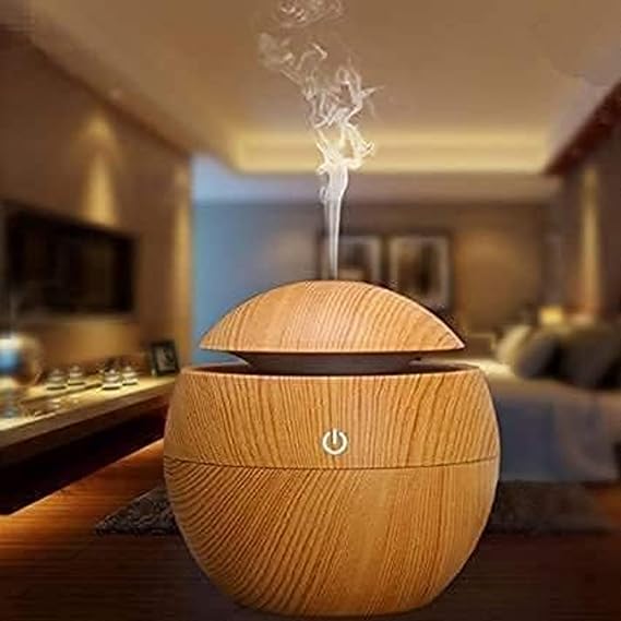 DesiDiya Round Magic Wooden Cool Mist Humidifier
