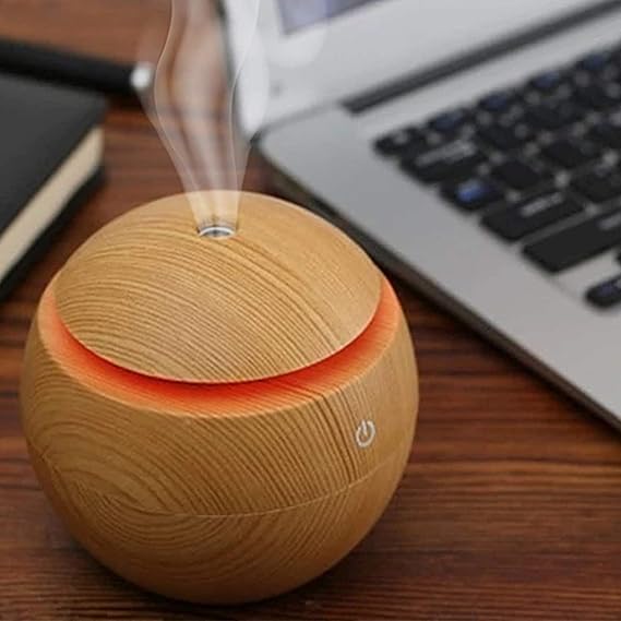 DesiDiya Round Magic Wooden Cool Mist Humidifier