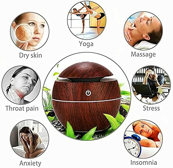 DesiDiya Round Magic Wooden Cool Mist Humidifier