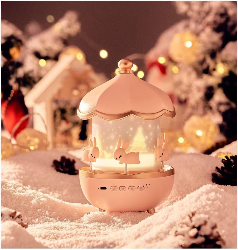 Bunny Night Light Cabin Projector Lamp 360°